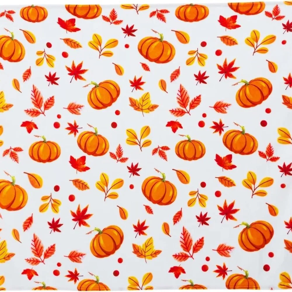 Fall Throw Blanket - Halloween Pumpkin Plush, Fuzzy Orange‎ Leaf, 50'' x 60